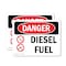 Signmission Diesel Fuel Danger Sign, Plastic, 10in W x 7in L, 2PK OS-2PACK-DS-P-710-L-1122 - alternate 1